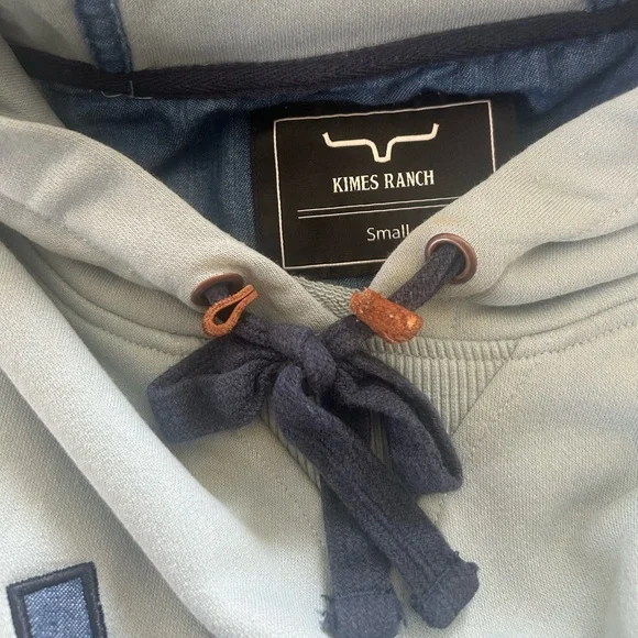 Kimes Ranch Light Blue Hoodie with Navy Logo!! - Picture 3 of 6